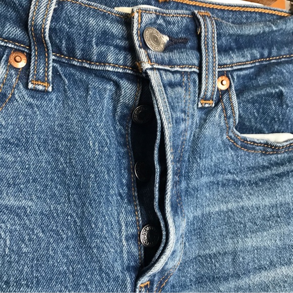 Levi's Jeans Women 26 Wedgie Straight Blue Button Fly - Picture 5 of 13